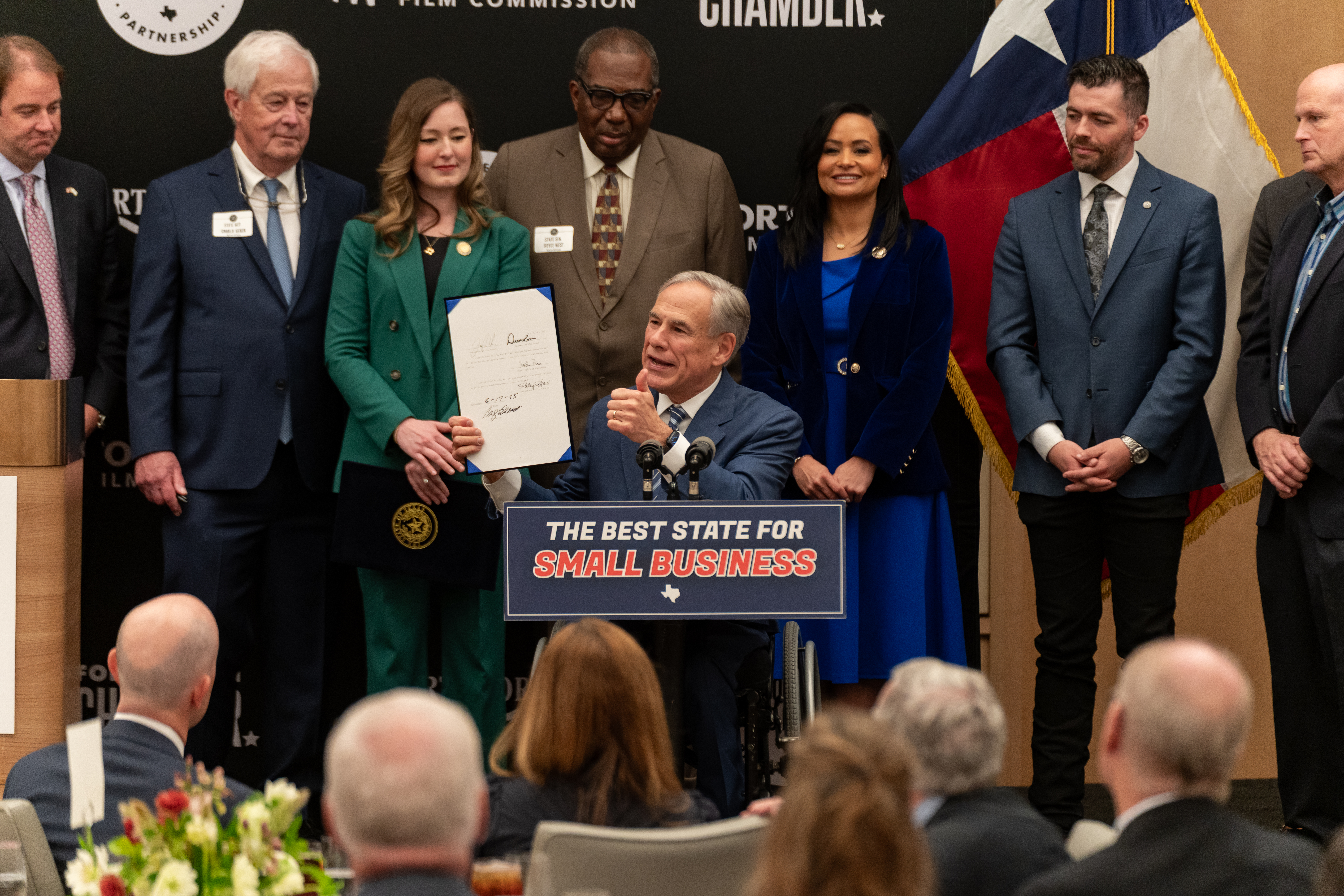 Texas Gov Greg Abbott Speaking to Small Business